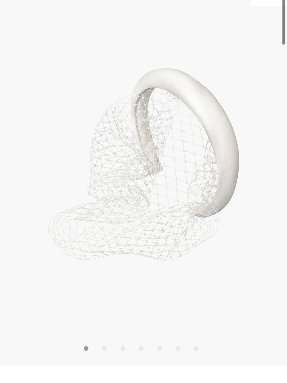 Ivory Satin Padded Headband with Veil